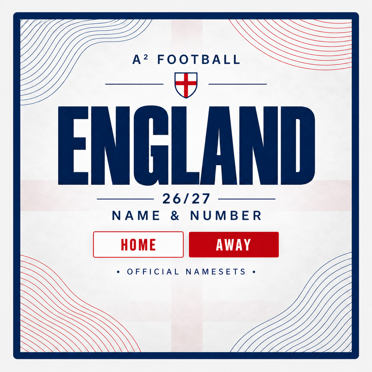 イングランド代表 26/27 Home / Away ネームナンバー