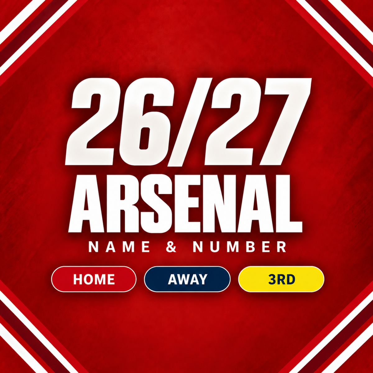 アーセナル 26/27 Home / Away / 3rd ネームナンバー
