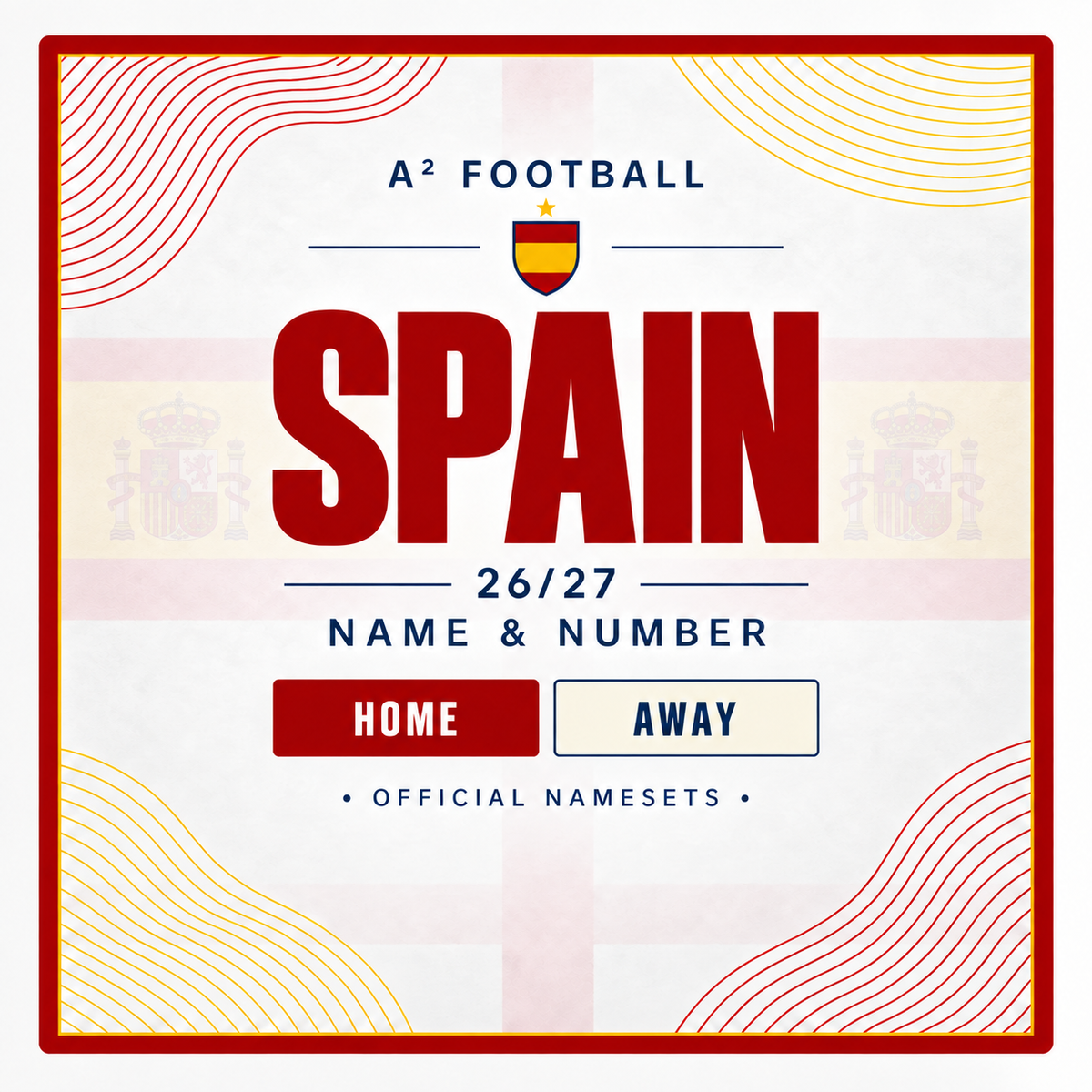 スペイン代表 26/27 Home / Away ネームナンバー
