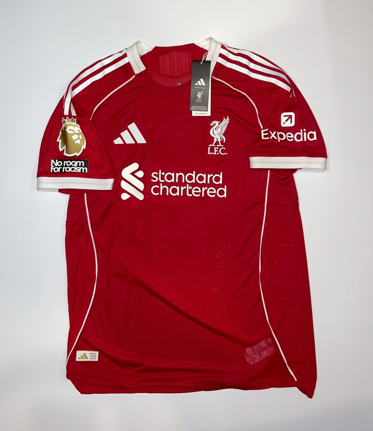 Official #3 遠藤 25/26 リヴァプール Home オーセンティック半袖ユニフォーム EPL サイズL（JP:2XL）JY4237