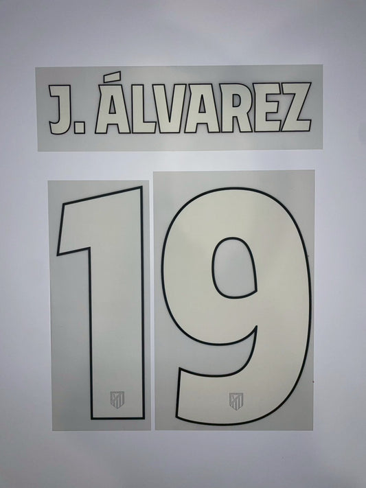 Official 25/26 アトレティコマドリード 3rd CLネームセット ＃19 J.ALVAREZ