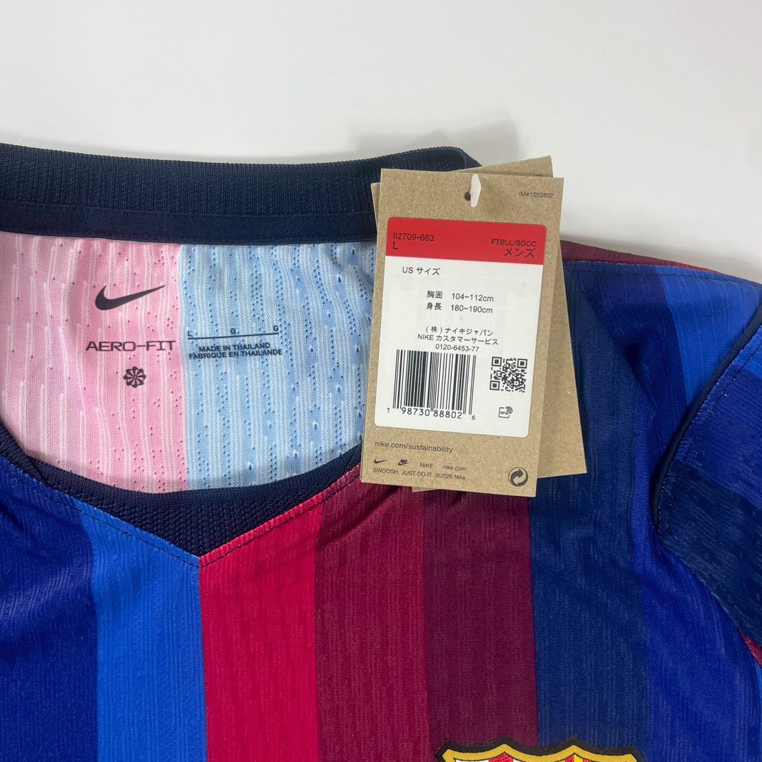 Official 26/27 FCバルセロナ ホーム オーセンティック半袖ユニフォーム II2709-683