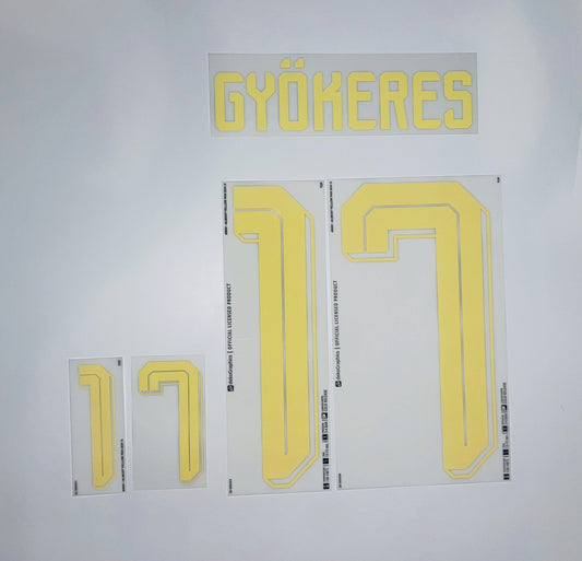 Official 26/27 スウェーデン代表 Away ネームセット ＃17 GYOKERES